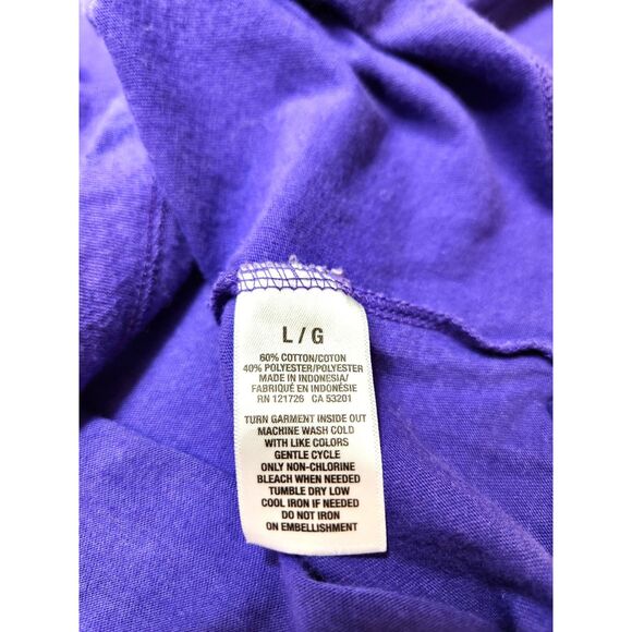 Y2K Style Aéropostale Woman's Spell Out T Shirt Sz. L Sequin Spell-Out Purple - Picture 4 of 6